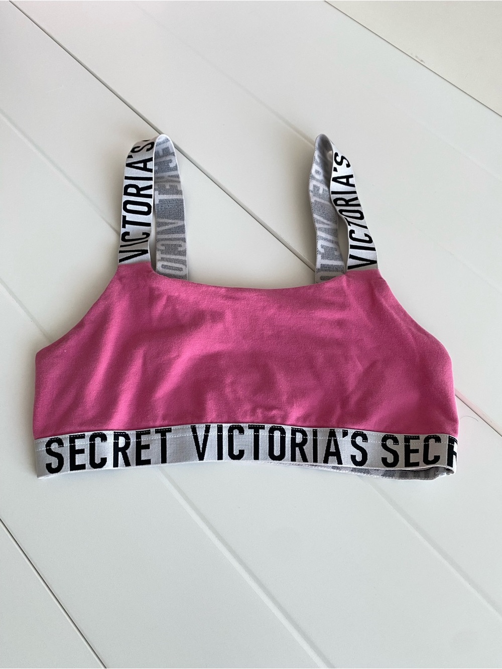 Victoria's Secret Pink Logo Elastic Bralette - Hot Pink